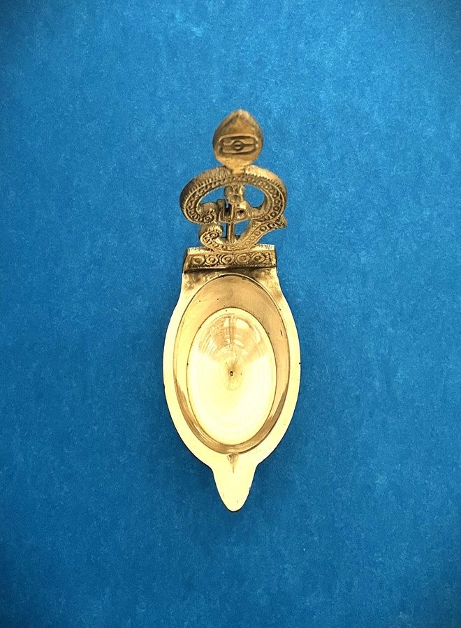 PUYANGAM بويانغام براس أوم فيل فيلاككو | Murugan Diya - مصباح زيت نحاسي تاميل أوم لبوجا - Image 2